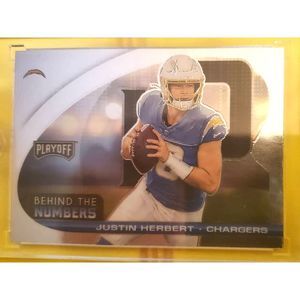 2021 Panini Playoff Behind The Numbers Justin Herbert #BHN-JHE Chrome